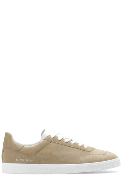 Shop Givenchy Logo Debossed Town Sneakers In Beige
