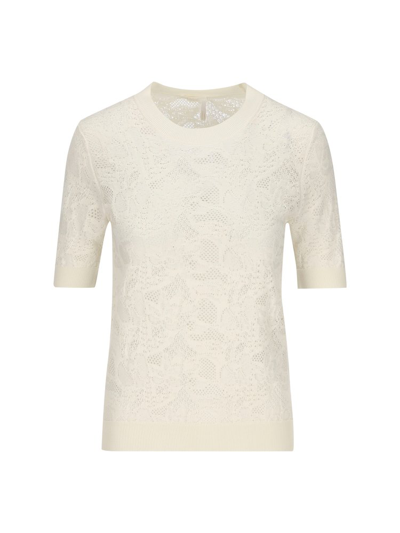 Shop Chloé Crewneck Knitted Top In Beige