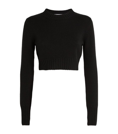 Shop Max Mara Cashmere Cropped Sweater In Black