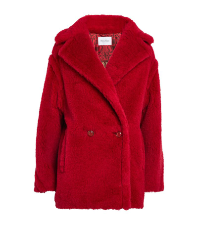 Shop Max Mara Alpaca-blend Short Teddy Coat In Multi