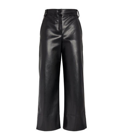 Shop Max Mara Faux-leather Slim-leg Trousers In Black