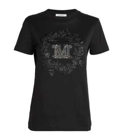 Shop Max Mara Embellished T-shirt In Black