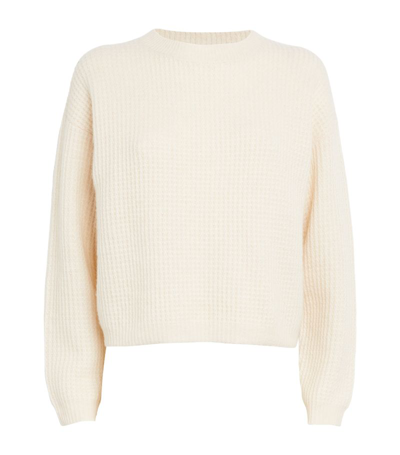 Shop Max Mara Cashmere Waffle-knit Sweater In White