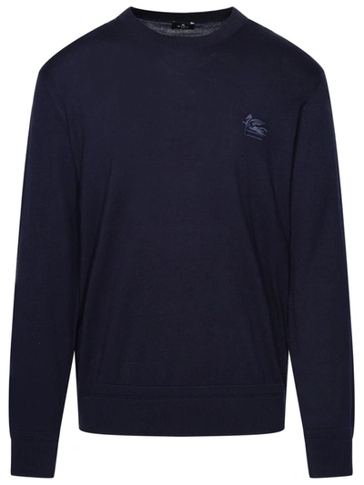 Shop Etro Blue Cotton Blend Sweater