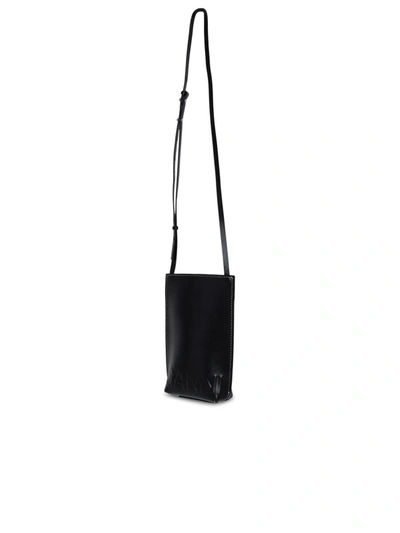 Shop Ganni Black Recycled Leather Crossbody Bag