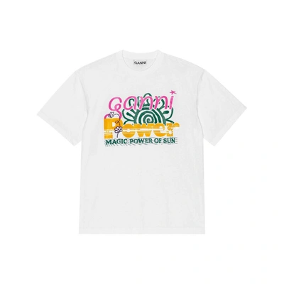 Shop Ganni T-shirts In White