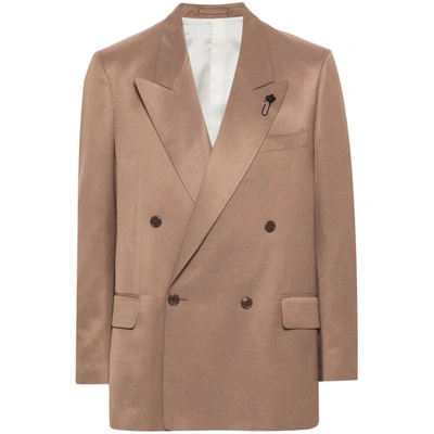 Shop Lardini Jackets In Neutrals