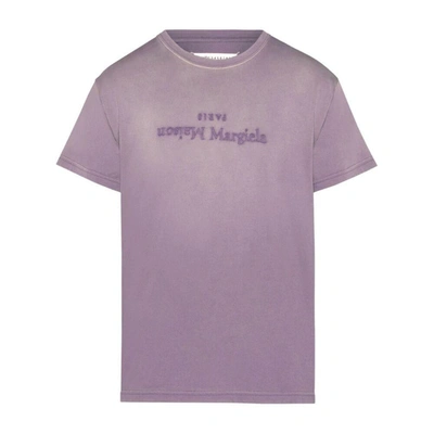 Shop Maison Margiela T-shirts In Purple