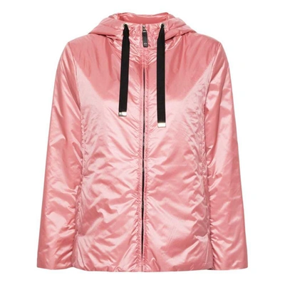 Max Mara The Cube Hooded Padded Shell Jacket In Pink