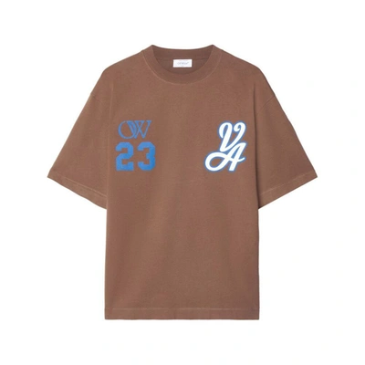 Shop Off-white T-shirts In Brown/blue
