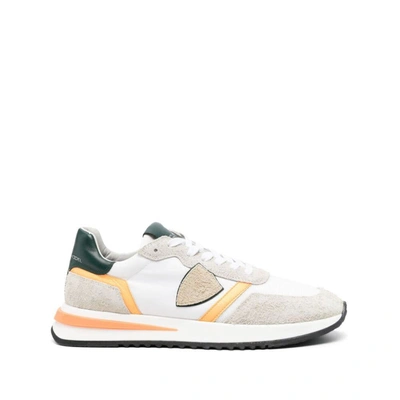 Shop Philippe Model Sneakers In White/orange