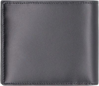 Shop Saint Laurent Tiny Cassandre East/west Leather Wallet In Black