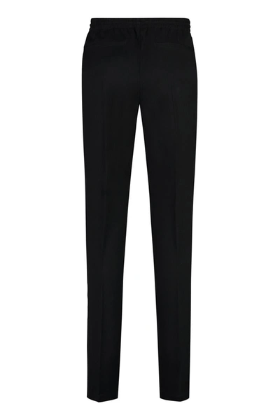 Shop Versace Stretch Viscose Trousers In Black