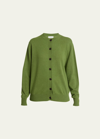Shop Dries Van Noten Tabitha Cashmere Drop-shoulder Cardigan In Green