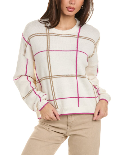 Shop Splendid Plaid Wool-blend Sweater In White