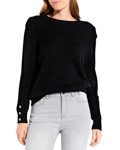 Shop Nic + Zoe Nic+zoe Playful Cuff Sweater In Black