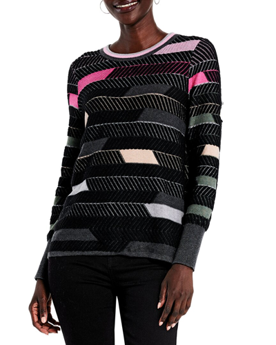 Shop Nic + Zoe Nic+zoe Shaded Stripes Sweater In Pink