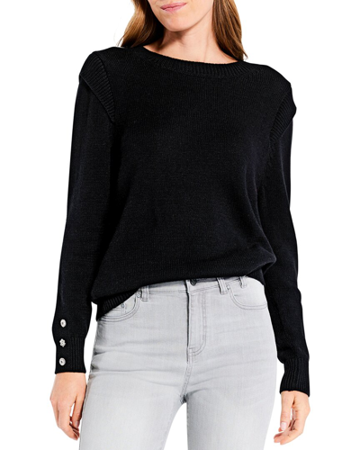 Shop Nic + Zoe Nic+zoe Petite Playful Cuff Sweater In Black