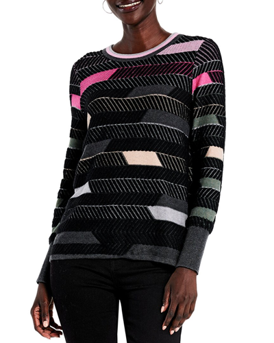 Shop Nic + Zoe Nic+zoe Petite Shaded Stripes Sweater In Pink