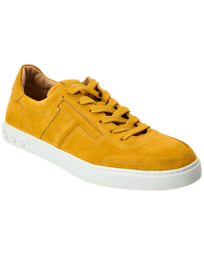 Shop Tod's Suede Sneaker In Yellow