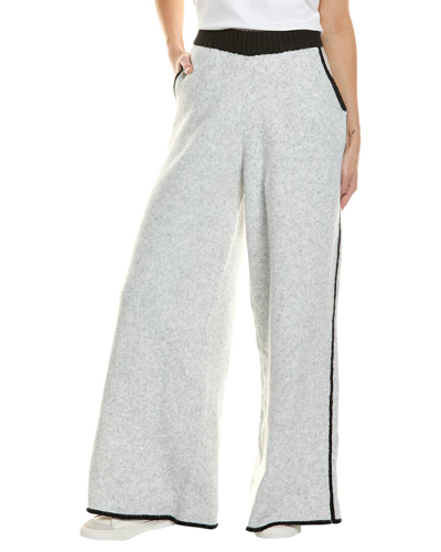 Shop Weworewhat Piped Wide Leg Pull-on Pant In Grey