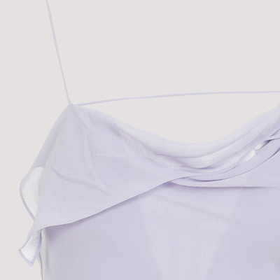 Shop Acne Studios Polyester Midi Dress In Pink & Purple