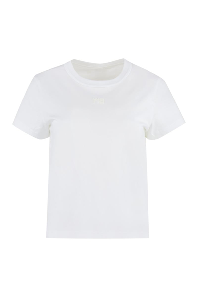 Shop Alexander Wang Logo Cotton T-shirt In White