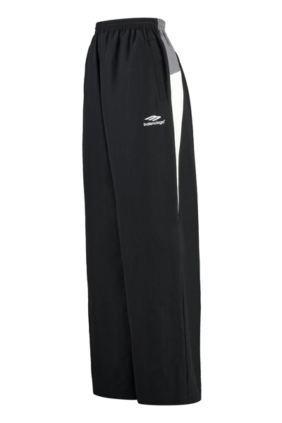 Shop Balenciaga Techno Fabric Track Pants In Black