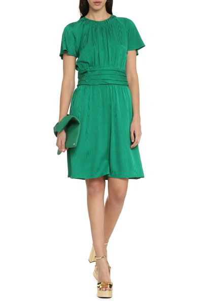 Shop Boutique Moschino Satin Dress In Green