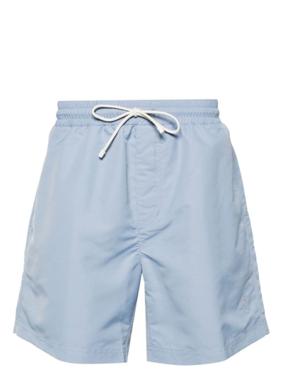 Shop Brunello Cucinelli Swim Shorts In Clear Blue