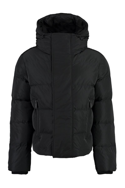 Shop Dsquared2 Camo Hooded Nylon Down Jacket In Black