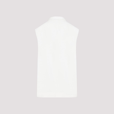 Shop Jil Sander Draped Knitted Tank Top In White