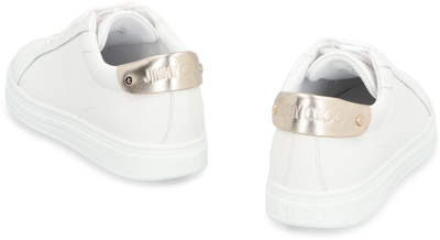 Shop Jimmy Choo Rome/f Leather Sneakers In White