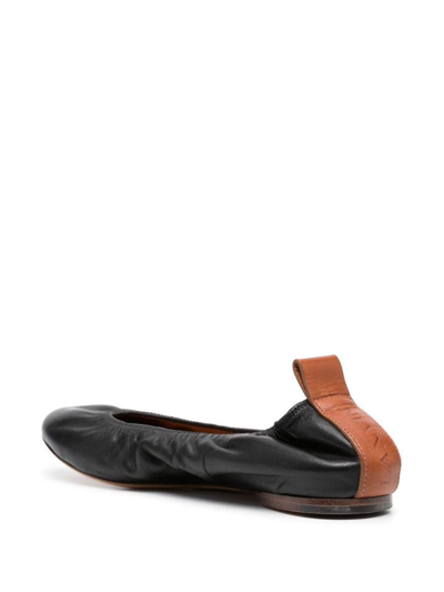 Shop Lanvin Leather Ballet Flats In Black