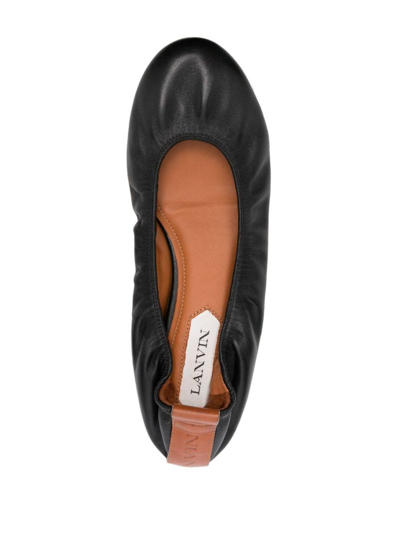 Shop Lanvin Leather Ballet Flats In Black