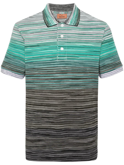 Shop Missoni Tie-dye Print Cotton Polo Shirt In Green