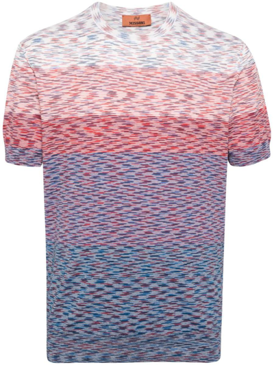 Shop Missoni Tie-dye Print Cotton T-shirt In Red