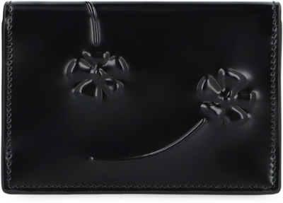 Shop Prada Card Holder With Shoulder Strap In Black