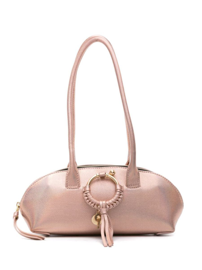 Shop See By Chloé Joan Leather Shoulder Bag In Golden
