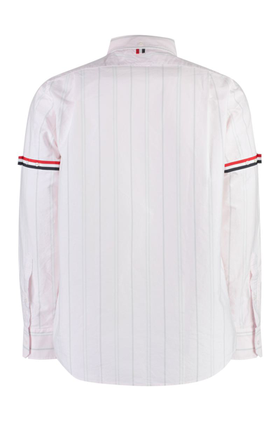 Shop Thom Browne Striped Cotton Shirt In Pink