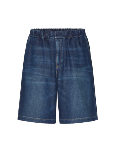 Shop Valentino Garavani Shorts In Blue