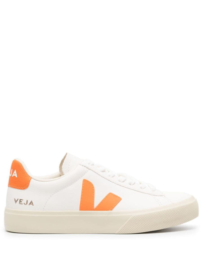 Shop Veja Campo Leather Sneakers In Orange