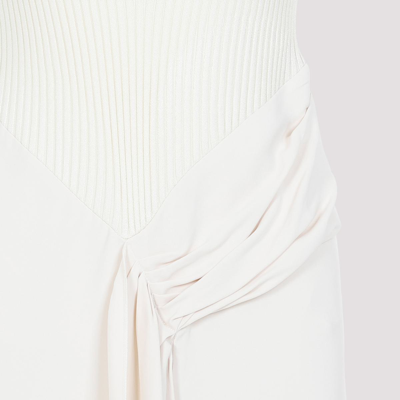 Shop Victoria Beckham Sleeveless Tie Detail Midi Dress In Nude & Neutrals