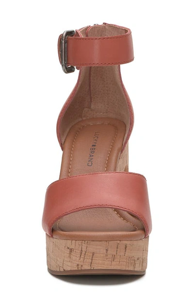 Shop Lucky Brand Himmy Platform Wedge Sandal In Eco Red