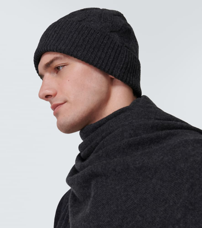 Shop Le Kasha Abobo Cable-knit Cashmere Beanie In Grey