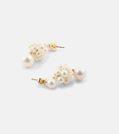Sophie Bille Brahe White Dora Perle Earrings In Gold