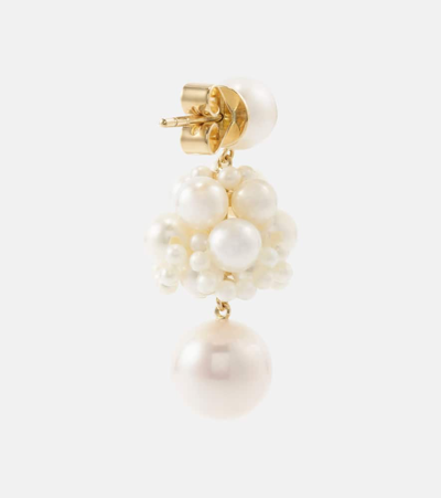 Sophie Bille Brahe White Dora Perle Earrings In Gold