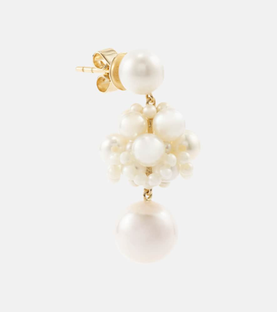 Sophie Bille Brahe White Dora Perle Earrings In Gold
