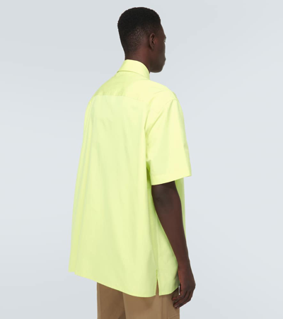 Shop Gucci Oversized Logo Cotton Poplin Shirt In Green
