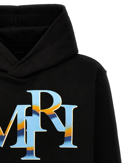 Shop Amiri 'staggered Chrome' Hoodie In Black